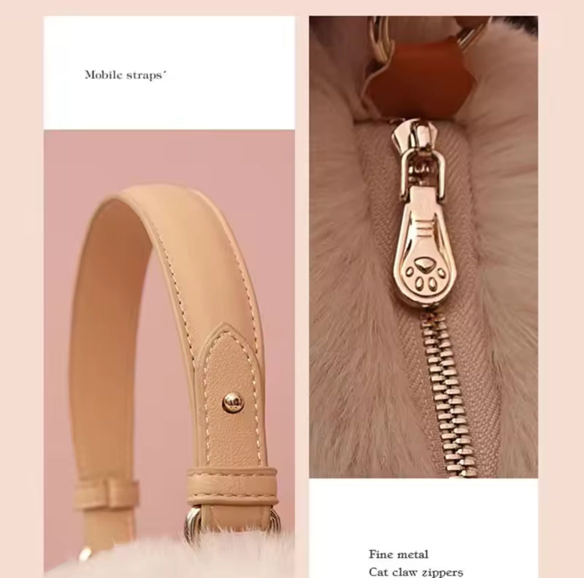 Women’s Unique Shoulder/Underarm Bags Siamese Cat Plush Crossbody Handbag