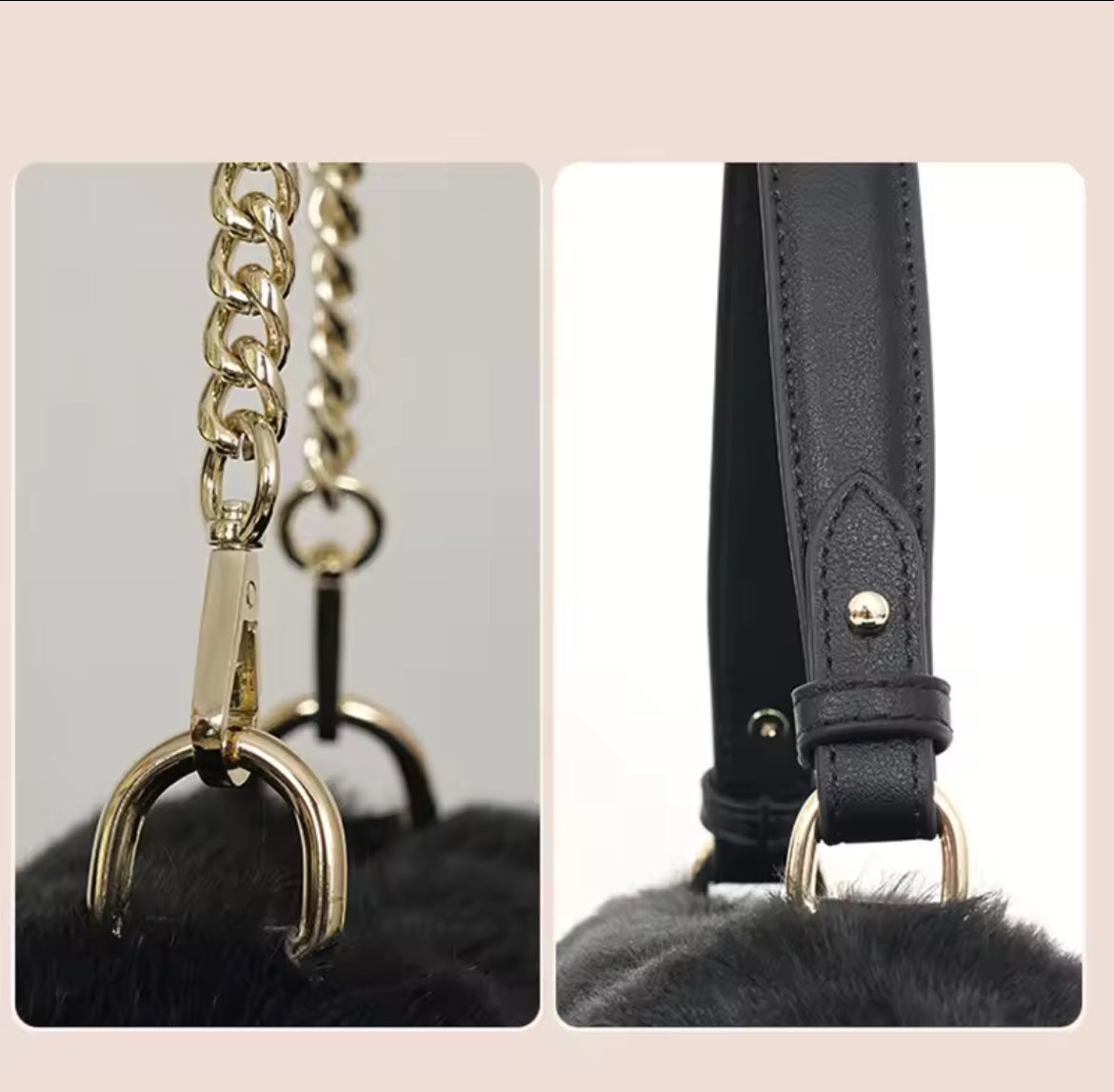 Women’s Unique Shoulder/Underarm Bags Black Cat Plush Crossbody Handbag